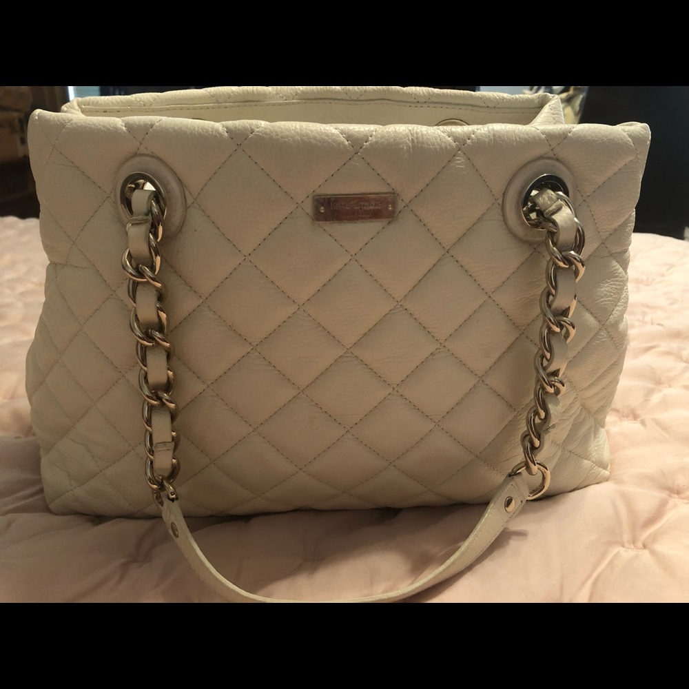 KATE SPADE OFF-WHITE QUILTED HANDBAG W CHAIN